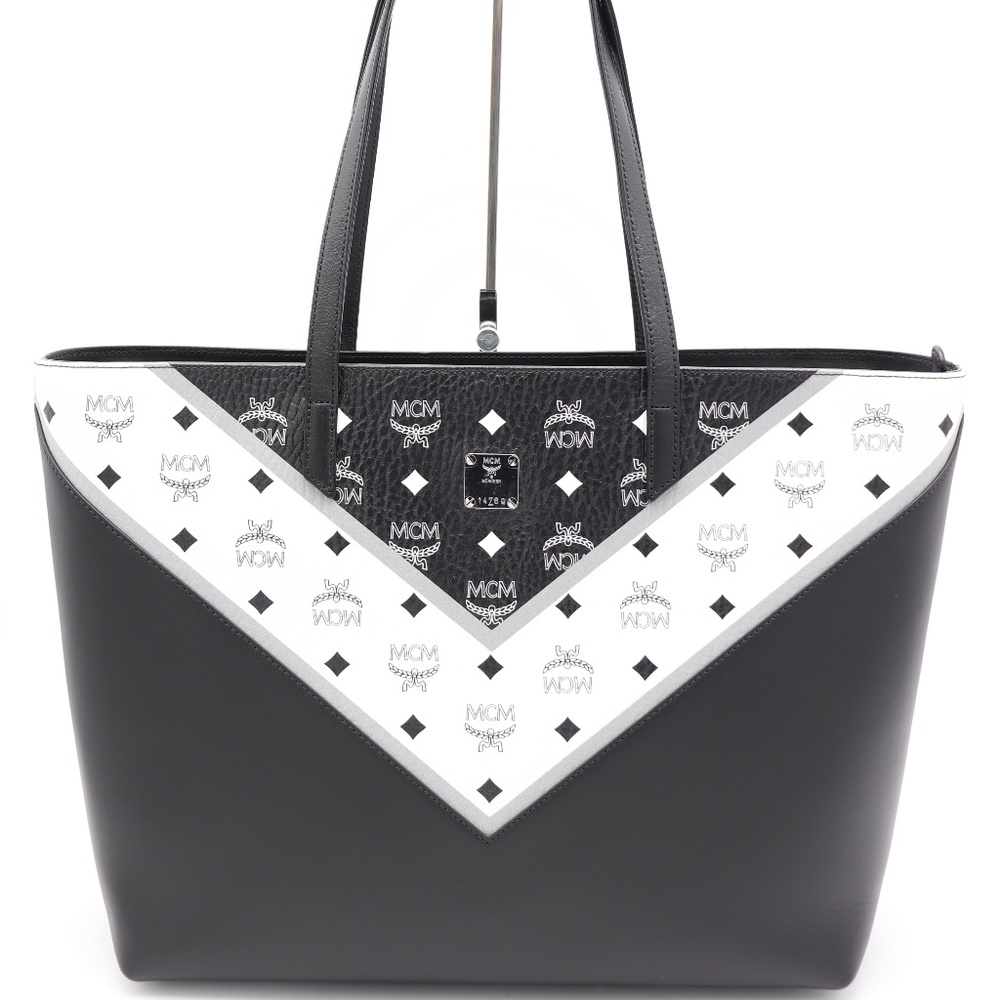 MCM Move Visetos Monogram Top Zip Tote Bag